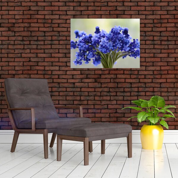 Tablou buchet cu flori albastre (70x50 cm)