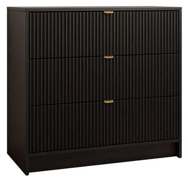 Comodă Rozoma 3SZ (Negru molet + auriu) . 1103674
