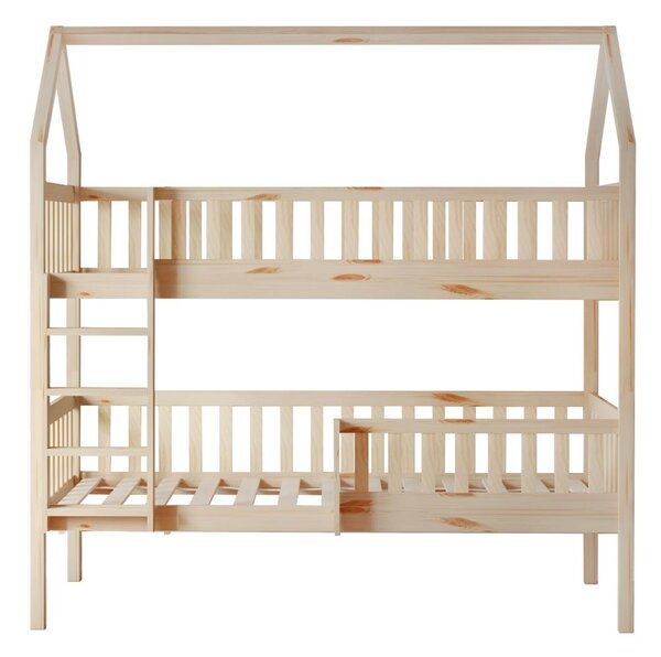 Pat etajat pentru copii 90 cm Virtuoso (natural) (cu somieră) (cu sp. depozitare). 1116556