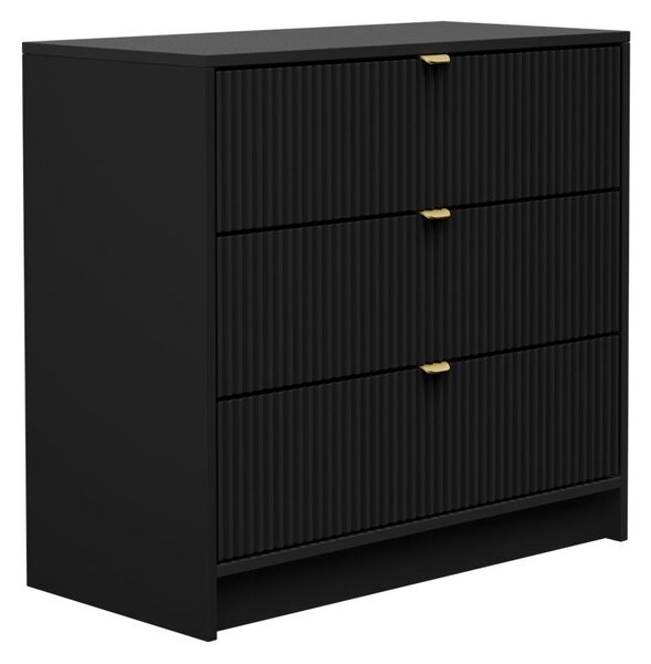 Comodă Rozoma 3SZ (Negru molet + auriu) . 1103674