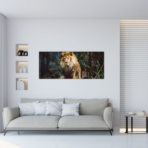 Tablou cu leu în natură (120x50 cm)