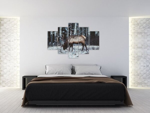 Tablou - cerbul iarna (150x105 cm)