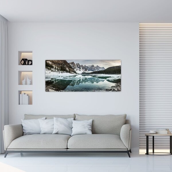 Tablou - lacul iarna (120x50 cm)