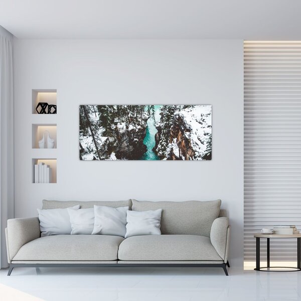 Tablou - râul de munte iarna (120x50 cm)