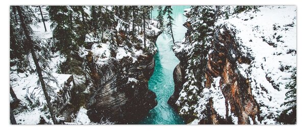 Tablou - râul de munte iarna (120x50 cm)