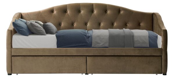 Pat de o persoană (divan) 90 cm Zonas (maro) (cu somieră) (cu sp. depozitare). 1116568