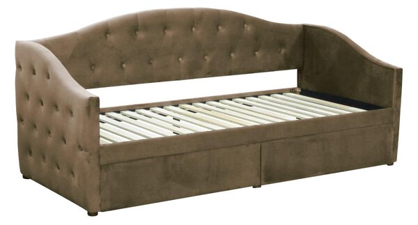 Pat de o persoană (divan) 90 cm Zonas (maro) (cu somieră) (cu sp. depozitare). 1116568