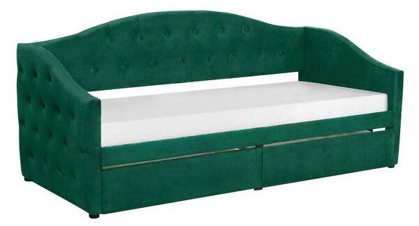 Pat de o persoană (divan) 90 cm Zonas (verde) (cu somieră) (cu sp. depozitare). 1116570