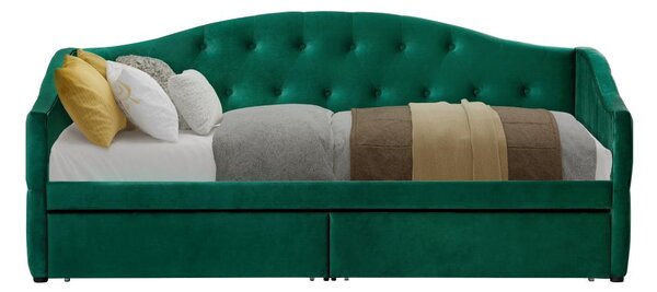 Pat de o persoană (divan) 90 cm Zonas (verde) (cu somieră) (cu sp. depozitare). 1116570