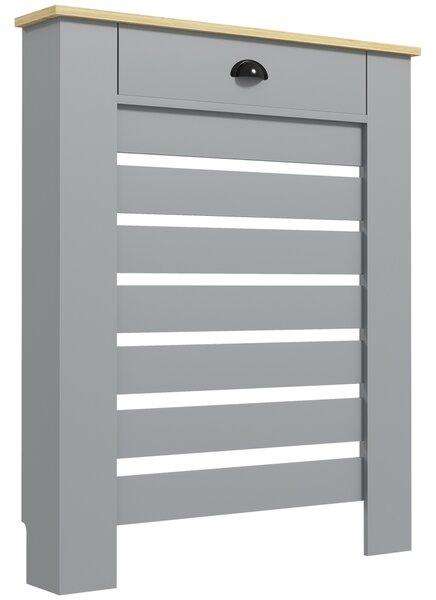 HOMCOM Copertură pentru Calorifer din MDF cu Sertar, 78x19x95.5 cm, Gri | Aosom Romania