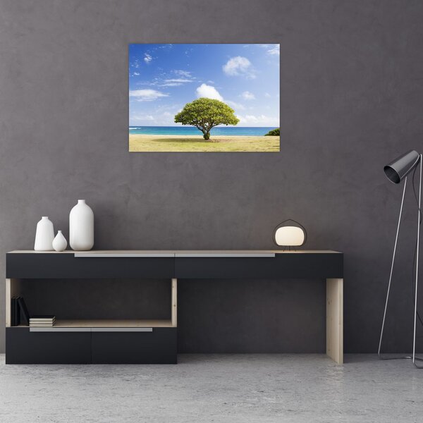 Tablou plaja cu copac (70x50 cm)