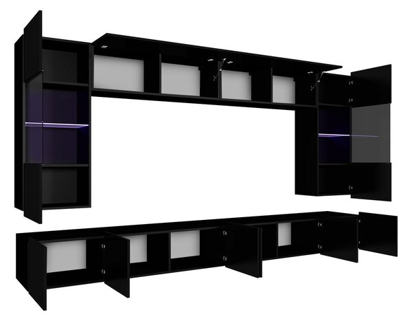 Mobilier living Brolani I (Stejar auriu + Alb + lucios Alb) . 1104536