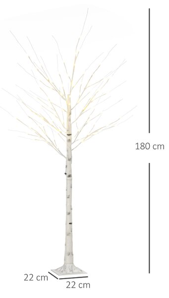 HOMCOM Lumina artificiala pentru copac de mesteacan alb, cu lumina LED pentru interior si exterior | Aosom Romania