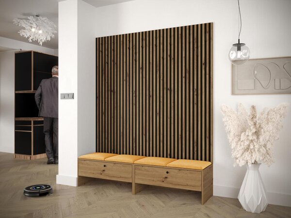 Mobilier hol Esmaldos V (Stejar artisan + Negru + Galben) . 1104715