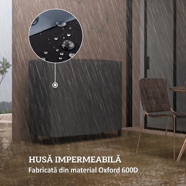 Outsunny Suport pentru Lemne din Metal cu Rastel Reglabil, Geantă de Pânză și Husă Impermeabilă, 120x36x99 cm, Negru | Aosom Romania