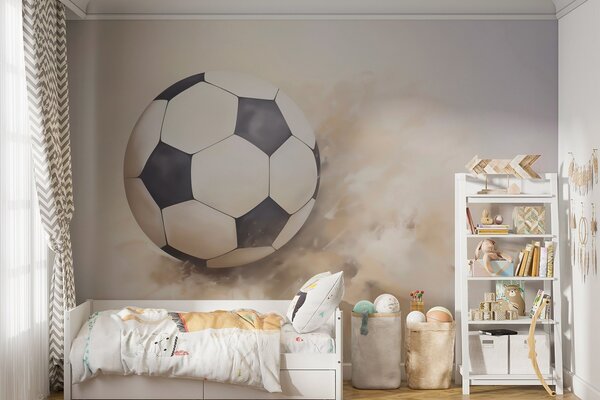 Tapet Pictură reprezentând o minge de fotbal, Fototapet pentru camera unui adolescent, Fototapet Fotbal, w05640 : Uwalls.ro
