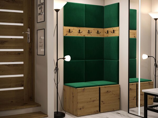 Mobilier hol Tovenaz I (Stejar artisan + Verde) . 1104751