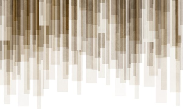 Tapet Dreptunghiuri verticale texturate, cu transparență variabilă și nuanțe de maro, artă abstractă, Fototapet Abstract, w09889v1 : Uwalls.ro