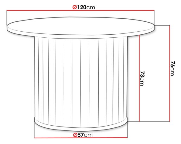 Masă Novmono 125Cașmir, 8cm, PAL laminat, MDF, PAL laminat