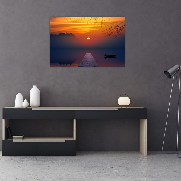 Tablou cu podul în apus de soare (90x60 cm)