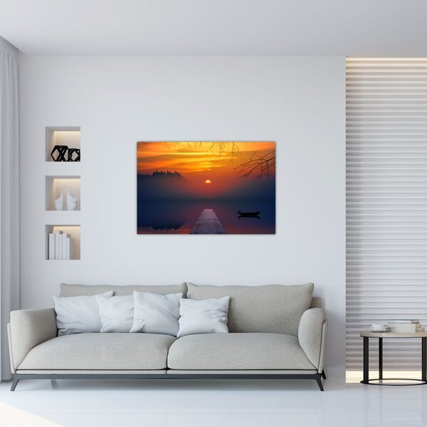 Tablou cu podul în apus de soare (90x60 cm)