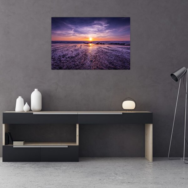 Tabloul cu plaja - apus de soare (90x60 cm)