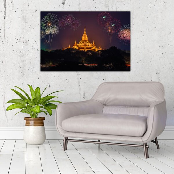 Tablou cu artificii în Asia (90x60 cm)