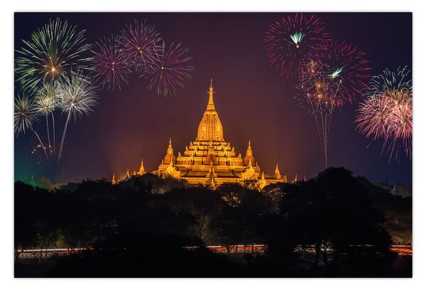 Tablou cu artificii în Asia (90x60 cm)