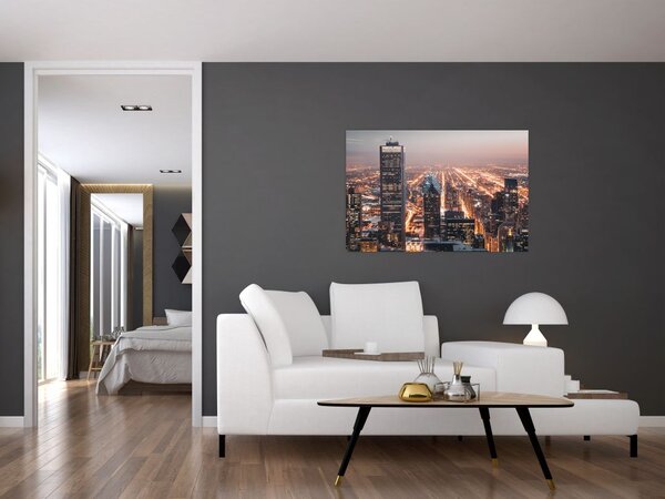 Tabloul cu metropolă luminată (90x60 cm)