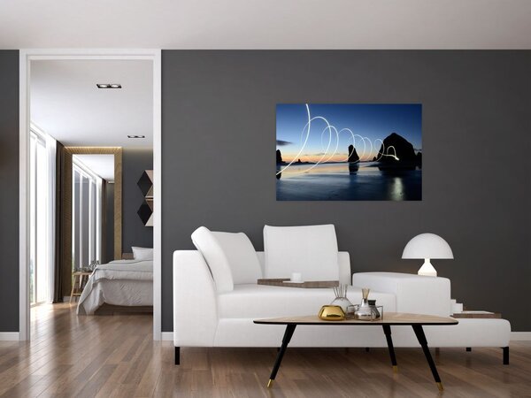 Tabloul - plaja în apus de soare (90x60 cm)