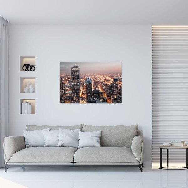 Tabloul cu metropolă luminată (90x60 cm)