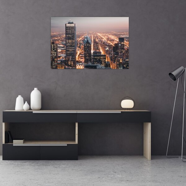 Tabloul cu metropolă luminată (90x60 cm)