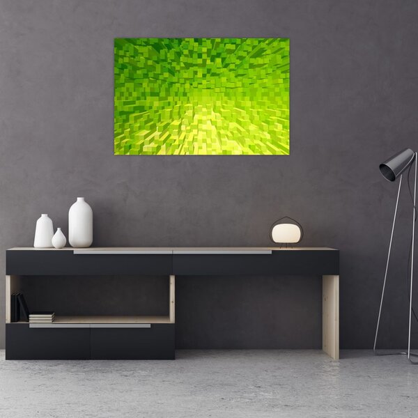 Tabloul cuburilor galbenverzui (90x60 cm)