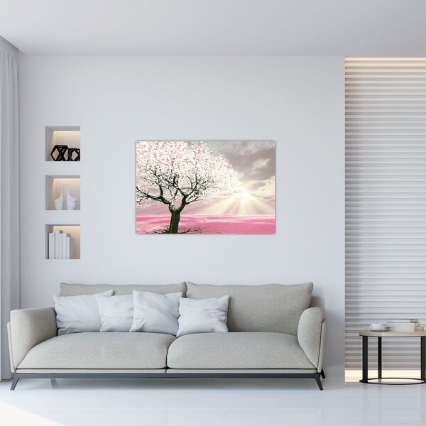 Tabloul copacului roz (90x60 cm)