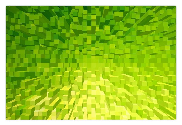 Tabloul cuburilor galbenverzui (90x60 cm)