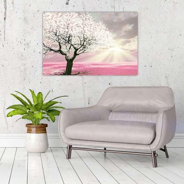 Tabloul copacului roz (90x60 cm)