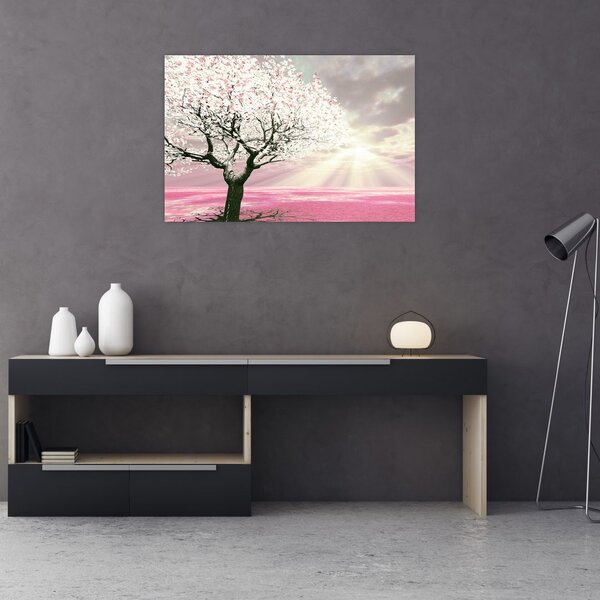 Tabloul copacului roz (90x60 cm)