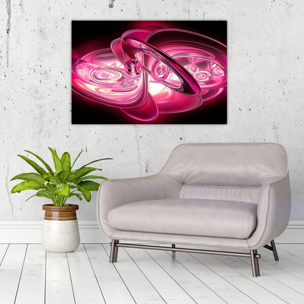 Tabloul cu fractali roz (90x60 cm)