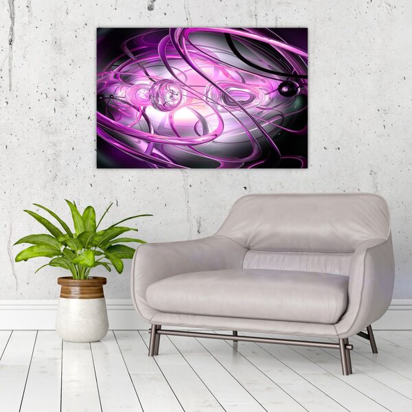 Tabloul cu abstracție frumoasă în violet (90x60 cm)