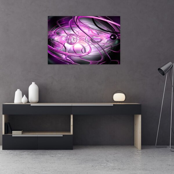 Tabloul cu abstracție frumoasă în violet (90x60 cm)