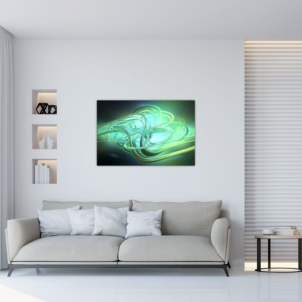 Tabloul cu abstracție verde (90x60 cm)