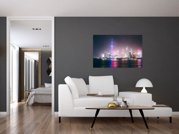 Tabloul Shangai nocturn (90x60 cm)