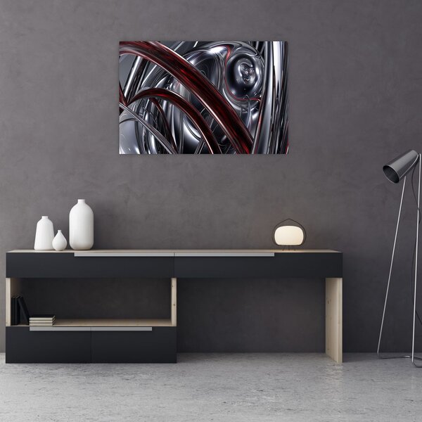 Tabloul cu abstracție în gri (90x60 cm)