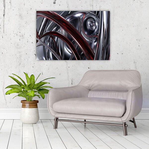Tabloul cu abstracție în gri (90x60 cm)