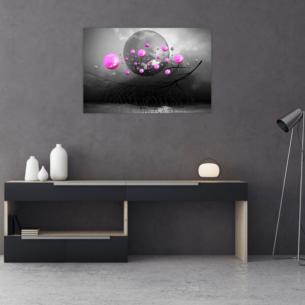 Tabloul cu bile roz (90x60 cm)
