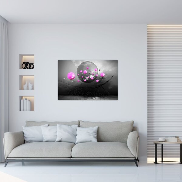Tabloul cu bile roz (90x60 cm)