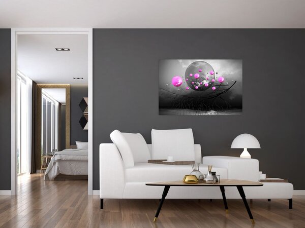 Tabloul cu bile roz (90x60 cm)