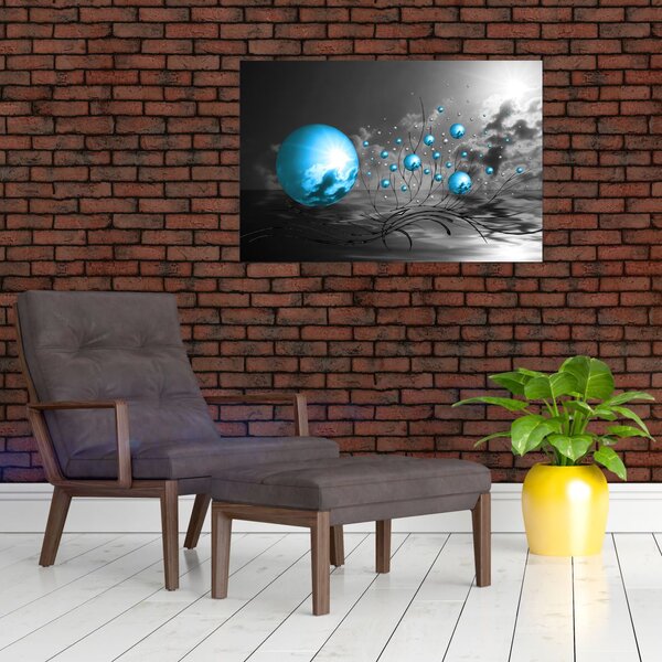 Tabloul bilelor albastru deschis (90x60 cm)