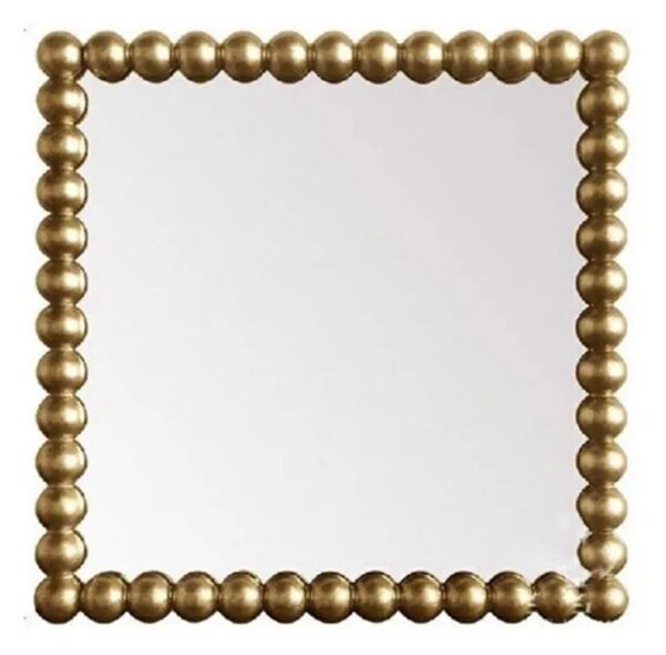 Oglindă decorativa de perete, forma patrata, Auriu