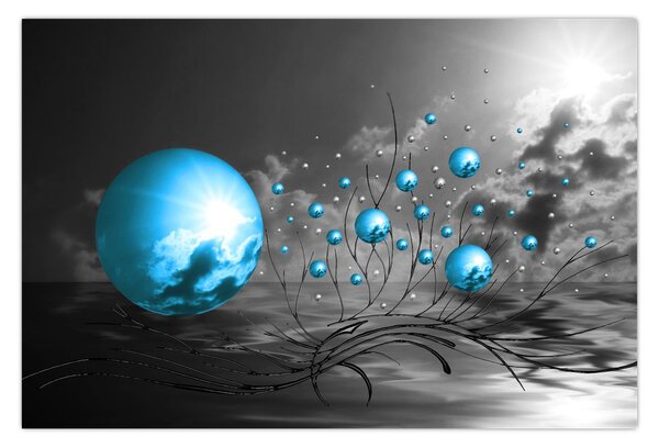 Tabloul bilelor albastru deschis (90x60 cm)